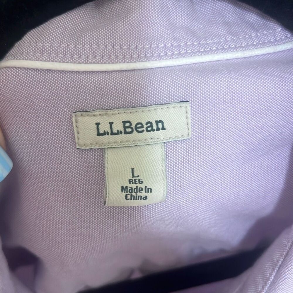 ✨L.L.Bean Organic Cotton Button-Down Lavender Sz Large Shirt✨ - Picture 4 of 9